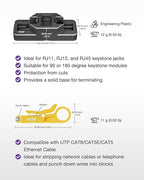VCE RJ45 Cat6 Keystone Jacks UL Listed 50-Pack, UTP Ethernet Keystone Jacks with Keystone Punch Down Stand Tool and Wire Stripper Cutter, Black