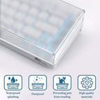 GEEKRIA 65% Keyboard Dust Cover, Acrylic Dust Cover for 68 Key Computer Mechanical Keyboard, Compatible with RK Royal KLUDGE RK68, Keychron K6, K6 Pro, Corsair K65 PRO Mini (Frosted)