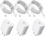 10FT iPhone Fast Charger,3Pack Extra Long[Apple MFi Certified]iPhone Charger Fast Charging Quick 10Foot USB C to Lightning Cable Cord Adapter Block for iPhone 14 Pro Max/14 Plus/13/12Mini/11/XS/X/iPad