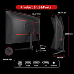 KTC 24 inch 1500R Curved Gaming Monitor 165Hz 1ms FHD 1080p VA Tilt Adaptive Sync HDR 110% sRGB DP/HDMI,VESA for Gaming Home Office Business PS5 PC Monitors
