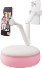 SAIJI Cell Phone Pillow Holder mini iPhone Stand for Bed, Upgraded mini Angle & Height Adjustable Phone Pillow Stand for Watching Video On Bed/Sofa/Lap, Fit for 4.7"-7.0" Device (Pink)