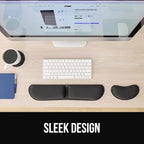 GORILLA GRIP Silky Gel Memory Foam Keyboard Wrist Rest for Computer and Mouse Pad, Ergonomic Design Typing Support, Desk Office Supplies, Hand & Arm Mousepad Cushion and Coaster, 3 Piece Set, Black