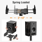 ELIVED Universal Speaker Stands Pair Height Adjustable Max 43.3", Surround Sound Speaker Stands for Bookshelf Speaker Satellite Rear Speakers Up to 11 lbs, Spring-Loaded Plate Extends to 10", YD5028