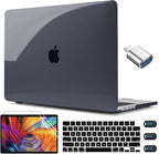 CISSOOK Hard Shell Case for MacBook Air 13.6inch A2681 M2 A3113 M3 Chip 2022-2024, Crystal Black, Includes Keyboard Cover, Screen Protector, Adapter & Camera Cover
