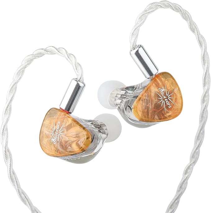 Linsoul Kiwi Ears Orchestra Lite Performance Custom 8BA in-Ear Monitor IEM with Detachable 4-core 7N Oxygen-Free Copper OFC Cable, Handcrafts Faceplate for Audiophile Studio Musician (Orange)