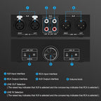 Y.D.F RCA and XLR Selector Switch Boxes, 2(1)-in-1(2)-Out RCA/XLR Speaker Switcher Selector, HiFi Balanced Stereo Audio Switcher/Converter Premium Selector Splitter Box with Volume Controller