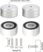 Audiocrast 4X Silver HiFi Speaker Isolation Feet Pad, Aluminum 40x20mm Audio Stand Feet Amplifier Shock Absorber Non-Slip Hi-End Vibration Dampener Floor Protector for Subwoofer DAC CD Turntable Amp