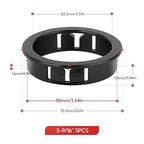 5PCS 3-9/16" Black Cable Snap Bushing Grommet, Snap in Cord Bushing Protect Cables