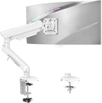 Single Monitor Mount for 22 24 27 32 inch Screen, Gas Spring Arm Holds 4.4-22 lbs, Monitor Desk Mount, Gaming & Home Office Use, VESA 75x75mm & 100x100mm, Freelift Pro White