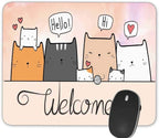 Gaming Mouse Pad， Cute Cartoon Cat Rectangle Mouse Pad Size(9.84"x7.87")