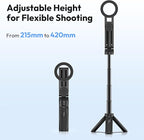 ULANZI JJ03 Magnetic Tripod for Phone with Remote Control, 3-in-1 Selfie Stick Handle Grip 360° Rotation Extendable Stand for iPhone Android Phones