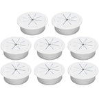 Desk Grommet 2" (50 mm), Desk Hole Cover for Cables White, Cable Grommet ABS Plastic, Desk Hole Grommet for Office and Home Table Cable, Detachable & Flexible Cable Cord Organizer-8 Pcs