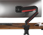 Premium Aluminum Heavy Duty Monitor Arm, for Ultrawide 14 to 49 inches and 44 lbs Single Desk Mount Stand, Pneumatic Height Adjustable, Max VESA 100x100, Black A9B
