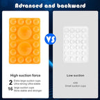 ZYCCER Double Sided Silicone Suction Phone Holder Mount,Compatible with iPhone and Android Cases Hands-Free Mirror Shower Phone Mount Strong Grip Holder (Orenge, Single Sided 1PCS)