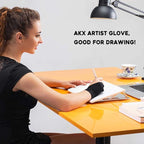 AKX Artist Glove, Palm Rejection Drawing Glove for Graphic Tablet, iPad - Smudge Guard, 2-Finger, Good for Left and Right Hand (Black, Xsmall, 2 Pack)