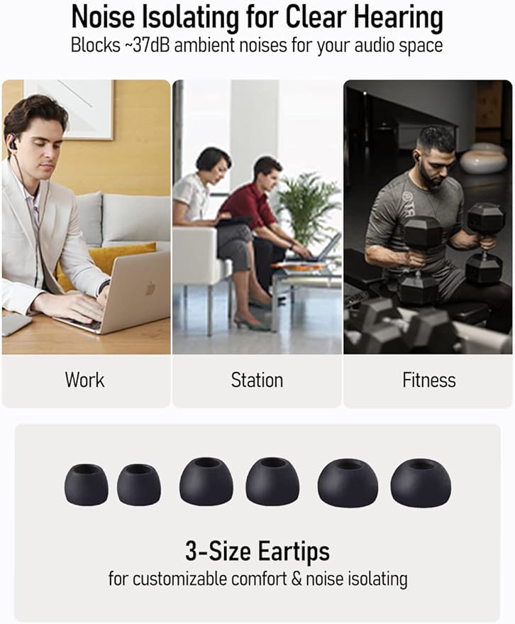 Vibes 201M Wired Earbuds in-Ear Headphones with Mic, Noise Cancelling Bass Driven HiFi Earphones, Tangle-Free Braided Cord, Carry Case, Ear Buds Tips, 3.5mm Jack, Secure Fit (Clear Brown)