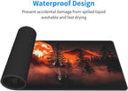 Extended Gaming Mouse Pad, Large Desk Mat XL Anime Mouse Pad Waterproof with Stitched Edges, Non-Slip Desktop Pad for Home and Office, Level Up Your 31.5x11.8 Inch (Roaring Flame)