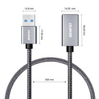 BENFEI USB 3.0 Extension Cable 1.5 Feet, Nylon Braided Compatible with Webcam, Camera, Phone, USB hub, Mouse, Keyboard, Printer, Hard Drive, Headset