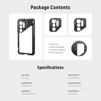 NEEWER S25 Ultra Phone Cage, Mobile Video Rig Phone Stabilizer with 67mm Filter Adapter, 17mm Lens Backplate, T Mount Lens Adapter, Compatible with Samsung Galaxy Moment T Series Lenses, PA082
