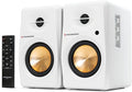 Active Bluetooth Bookshelf Speaker Studio Monitor Home Theater, Optical Input, Coaxial Input, 2 x RCA Aux Input, 30 Watts x 2 (White)