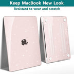 Teryeefi for MacBook Air 15 inch Case M4 M3 M2 Chip 2025 2024 2023 Release A3241 A3114 A2941 Model with Keyboard Cover + Type C Adapter for 15 inch MacBook Air Sparkly Case, Glitter Cheey Pink