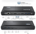 WAVLINK DisplayLink Laptop Docking Station Dual 4K@60Hz(2 HDMI+2DP), 100W PD Charging Compatible with Thunderbolt 4/3, USB-C/A - M1 M2 M3 M4 Mac, Windows, Chrome, 6 USB Ports, LAN - Driver Required