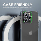 Choiche [3+1 for iPhone 14 Pro/iPhone 14 Pro Max Camera Lens Protector Bling, 9H Tempered Glass Camera Cover Screen Protector Metal Ring Decoration Accessories (Glitter-Black)