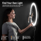 NEEWER 19 inch 2.4G Ring Light with Stand, 3 Phone Holders, 2.4G USB Transmitter for Mac/PC Remote Control, Touch Panel, Smooth Dimming at 1%, 3200K-5600K for Selfie TikTok Live Streaming Zoom, RP19H