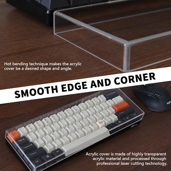 Acrylic Keyboard Dust Cover,60/61/64 Keys Transparent Mechanical Keyboard Protective Cover,Compatible with Computer Gaming Keyboards (11.5''x4.02''x0.87'')