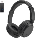 Wireless Bluetooth Headphone Over Ear, Bluetooth Transmitter for TV,PC,3.5mm Audio Device, Wired and Wireless Headset (Black)