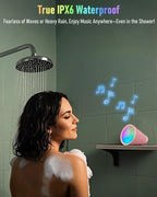 Portable Bluetooth Speaker Wireless with 9 Color Lights, 20H Playtime, Stereo Pairing, Deep Bass, IPX6 Waterproof, Bluetooth 5.3, Small Speaker for Home, Party, Outdoor, Camping, Beach, Gift