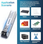 10Pcs 1.25G SFP Multi Mode Fiber Module Network Transceiver, SX MM 850nm 500m, Duplex LC Interface for Switch, Router, Firewall, Network Card, Media Converter etc