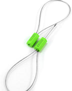 Leadseals(R) 100 Security Cable Seals Numbered Security Tags Tamper Proof Tags Pull Tight Steel Wire Seals for Truck, Trailers, Cargo, Containers, Vans, Oil Tank, Milk Vehicle (Green, Pack of 100pcs)