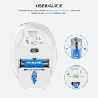 PHILIPS Ergonomic Mouse - Vertical Mouse with 800/1200/1600 Adjustable DPI, 6 Silent Buttons, Auto Power Saving,Light Weight,2.4GHz Wireless Mouse for Laptop,Desktop, PC- White
