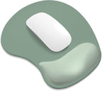 ITNRSIIET Ergonomic Mouse Pad, Cushioned Gel Wrist Rest, Non-Slip Base, Smooth Surface, Compatible with All Mice for Office & Gaming, Desk Accessory, 9.5 x 8.2 inch, Sage Mint Gradient