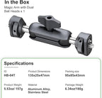 FANAUE Mini Articulating Arm Mount Camera Accessories Compatible with 1/4"-20 to 1/4"-20 Connectors (with Locating Pins) Aluminum-Built Arm Offers Flexibility Connectors