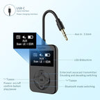eppfun Bluetooth Auracast Transmitter, LC3, AptX Lossless, AptX HD, USBC/3.5mm Aux Inputs, Bluetooth 5.4, Qualcomm Chip, for TV, PC,Airplane,Phones