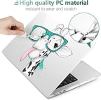 MEEgoodo Case for MacBook Air M4/M3/M2 13.6 inch 2025 2024 2022, Fit Model A3240 A3113 A2681, Compatible with MacBook Air 13 inch, Laptop Hard Shell Case with Keyboard Cover, Funny Giraffe