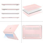 MOSISO Compatible with MacBook Air 13 inch Case 2025 2024 2023 2022 M4 A3240 M3 A3113 M2 A2681, Plastic Hard Shell&Keyboard Cover&Screen Film&Type C for MacBook Air 13.6 inch Case, Chalk Pink