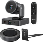 4K Conference Room Camera System, AI Auto-Tracking PTZ Camera 3x Optical/5x Digital Zoom with Bluetooth Speakerphone Set, 120° Wide-Angle, 16-Foot Mic Pickup, for Zoom YouTube Teams OBS and More