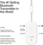 AirFly Pro 2 – Bluetooth Adapter for Airplane, Pair 2 AirPods or Wireless Headphones – 3.5mm AUX Bluetooth Transmitter and Receiver for Cars, Boats, Treadmills, TVs & More – Airplane Travel Essentials