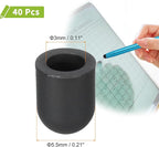 MECCANIXITY 40Pcs Replacement Stylus Pen Tips 5.5mm Conductive Capacitive Touch Screen Pens Tips Silicone Rubber, Black
