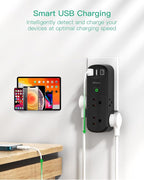 Surge Protector USB Outlet Extender with Rotating Plug, 6 AC Multi Plug Outlet and 3 USB Ports (1 USB C), 3-Sided Swivel Power Strip Outlet Splitter for Home, Dorm Room Essentials (2 Pack)