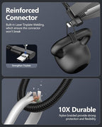 SUNGUY USB C Cable Right Angle 0.8FT, 10Gbps USB 3.1 Gen 2 to USB C Data Cable Compatible with iPhone 16/15 Series, Android Auto, Samsung Galaxy S24/S23, SSD, Huawei P30/P20, i-Pad Pro-Black