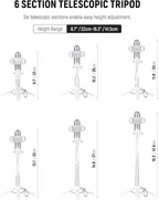 NEEWER Selfie Stick with Detachable Bluetooth Remote Shutter, Lightweight Foldable Travel Tripod for iPhone for YouTube/TikTok Vlogs Live Streaming Photography, White, P15