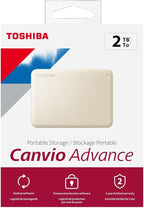 Toshiba Canvio Advance 2TB Portable External Hard Drive USB 3.0, White - HDTCA20XW3AA