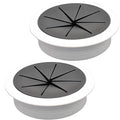 Desk Grommet 2-3/8" (60 mm), Desk Hole Cover for Cables White and Black, Cable Grommet ABS Plastic, Desk Hole Grommet for Office and Home Table Cable, Flexible Cable Cord Organizer-2 Pcs