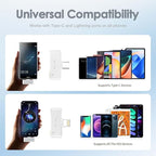 Wireless Lavalier Microphone for iPhone/Android with Lightning/USB C(2 TX+2 RX+Charging Case), Mini Microphone with Noise Cancellation, 35H Battery, Clip on Lapel Mic for Video Recording Vlog
