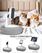 Tablet Pillow Stand, Compatible with 5"-12.9" Kindle, iPad, Phone/Tablet, Google, Samsung, 360° Rotating Phone Holder for Bed, Soft Plush Fabric, Detachable Bowl, Reading and Relaxation on Bed, Gray