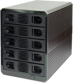 5 Bay USB 3.2 Type-C 10Gbps Daisy-Chain Hard Drive Enclosure DAS, Support 120TB (5X 24TB) 2.5" & 3.5" SATA HDD/SSD